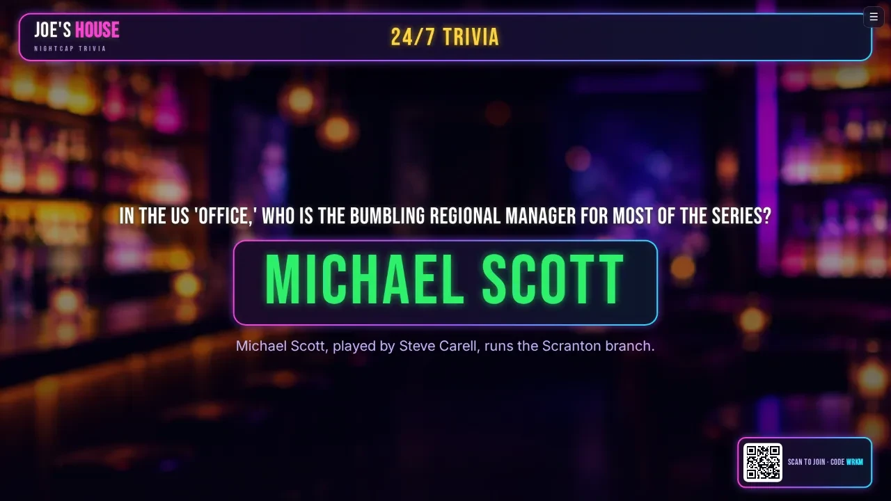 The answer reveal in 24/7 Trivia, with a short fact about it