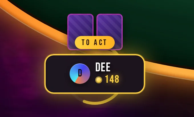 A seat on the bar TV with the turn timer ring and the To Act tag